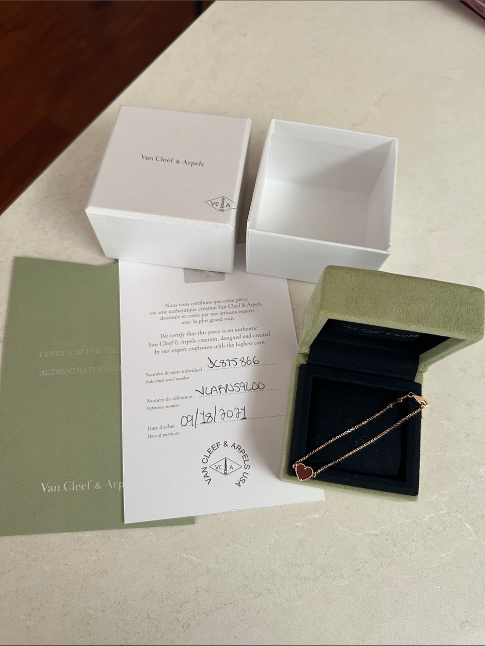 Authentic Van Cleef & Arpels Rose Gold Sweet Heart Bracelet